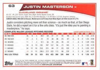 2013 Topps - Red #63 Justin Masterson Back
