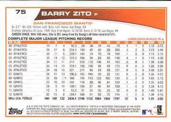 2013 Topps - Red #75 Barry Zito Back