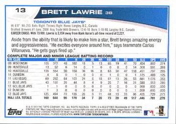 2013 Topps - Blue #13 Brett Lawrie Back