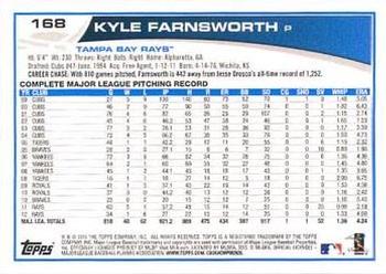 2013 Topps - Blue #168 Kyle Farnsworth Back
