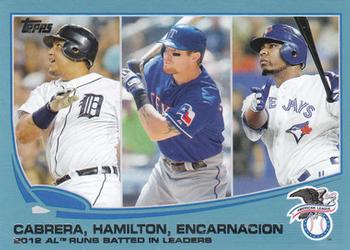 2013 Topps - Blue #194 2012 AL Runs Batted In Leaders (Miguel Cabrera / Josh Hamilton / Edwin Encarnacion) Front