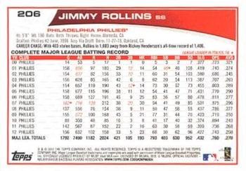 2013 Topps - Blue #206 Jimmy Rollins Back