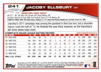 2013 Topps - Blue #241 Jacoby Ellsbury Back