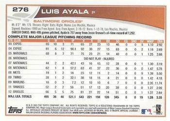 2013 Topps - Blue #276 Luis Ayala Back