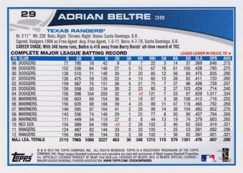 2013 Topps - Blue #29 Adrian Beltre Back