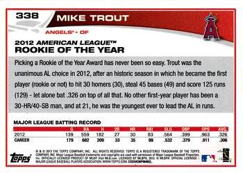 2013 Topps - Blue #338 Mike Trout Back