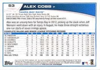 2013 Topps - Blue #53 Alex Cobb Back