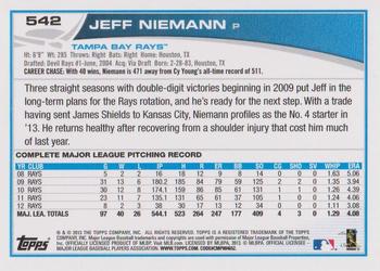 2013 Topps - Blue #542 Jeff Niemann Back