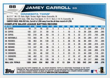 2013 Topps - Blue #88 Jamey Carroll Back