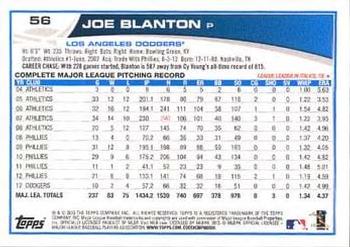 2013 Topps - Blue #56 Joe Blanton Back