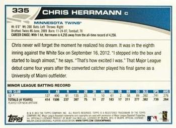 2013 Topps - Blue #335 Chris Herrmann Back