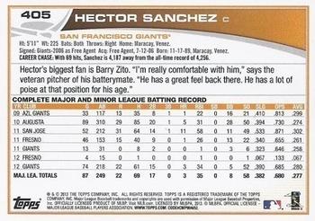 2013 Topps - Blue #405 Hector Sanchez Back