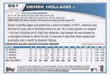 2013 Topps - Blue #591 Derek Holland Back
