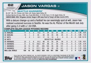 2013 Topps - Blue #82 Jason Vargas Back