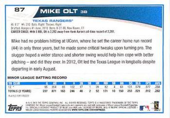 2013 Topps - Blue #87 Mike Olt Back