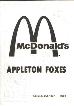 1977 TCMA Appleton Foxes #0281 Brad Calhoun Back