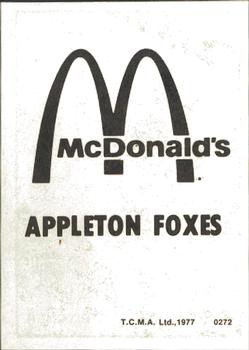 1977 TCMA Appleton Foxes #0272 Bob Madden Back