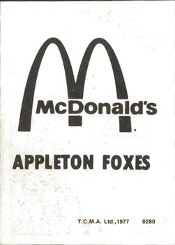 1977 TCMA Appleton Foxes #0280 John Martin Back