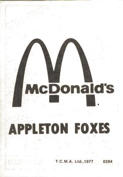 1977 TCMA Appleton Foxes #0284 Ed Olszta Back