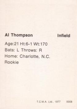 1977 TCMA Asheville Tourists #0008 Al Thompson Back