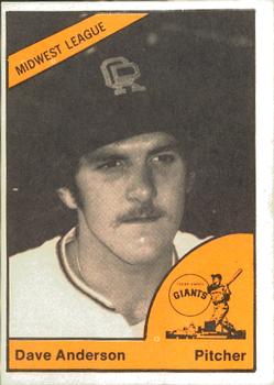 1977 TCMA Cedar Rapids Giants #0223 Dave Anderson Front