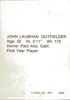 1977 TCMA Cedar Rapids Giants #0558 John Laubhan Back