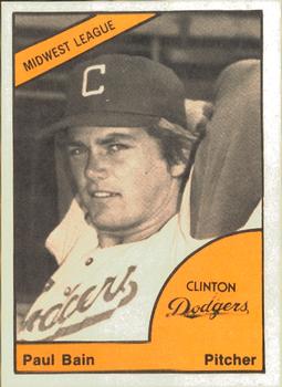 1977 TCMA Clinton Dodgers #0327 Paul Bain Front