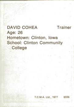 1977 TCMA Clinton Dodgers #0336 Dave Cohea Back