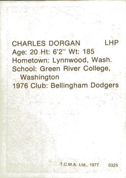 1977 TCMA Clinton Dodgers #0325 Charles Dorgan Back
