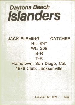 1977 TCMA Daytona Beach Islanders #0418 Jack Fleming Back