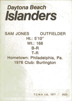 1977 TCMA Daytona Beach Islanders #0423 Sammie Jones Back