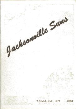 1977 TCMA Jacksonville Suns #0534 Dennis Kaspryzak Back