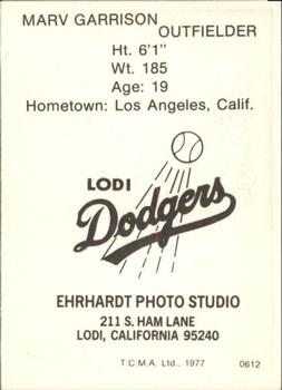 1977 TCMA Lodi Dodgers #0612 Marv Garrison Back