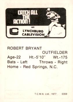 1977 TCMA Lynchburg Mets #0359 Robert Bryant Back