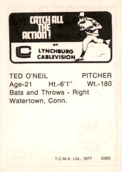 1977 TCMA Lynchburg Mets #0360 Ted O'Neill Back