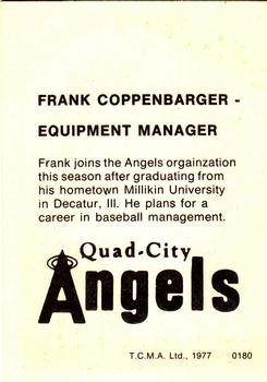 1977 TCMA Quad City Angels #0180 Frank Coppenbarger Back