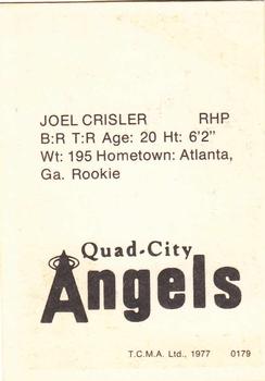 1977 TCMA Quad City Angels #0179 Joel Crisler Back