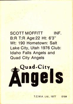 1977 TCMA Quad City Angels #0184 Scott Moffitt Back