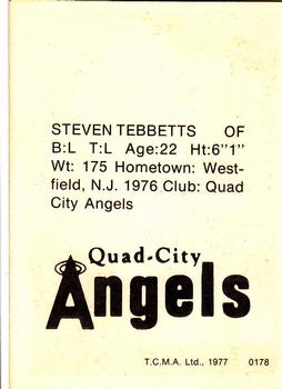 1977 TCMA Quad City Angels #0178 Steve Tebbetts Back