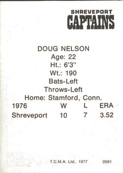 1977 TCMA Shreveport Captains #0591 Doug Nelson Back