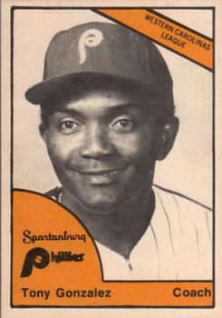 1977 TCMA Spartanburg Phillies #0211 Tony Gonzalez Front