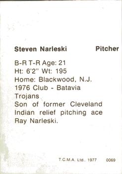 1977 TCMA Waterloo Indians #0069 Steven Narleski Back