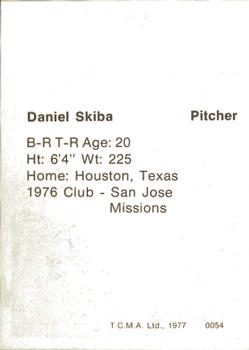 1977 TCMA Waterloo Indians #0054 Daniel Skiba Back