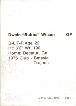 1977 TCMA Waterloo Indians #0057 Bubba Wilson Back