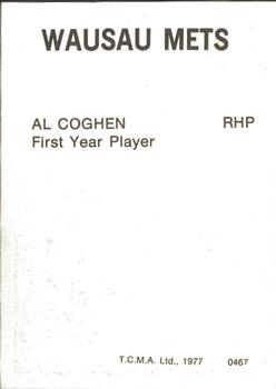 1977 TCMA Wausau Mets #0467 Alexander Coghen Back