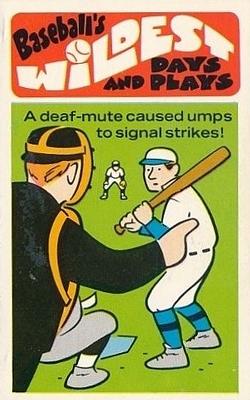 1974 Fleer Official Major League Patches - Baseball's Wildest Days and Plays #8 Umpires Signal Strikes - Dummy Hoy Front