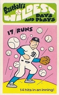 1974 Fleer Official Major League Patches - Baseball's Wildest Days and Plays #9 Fourteeen Hits in One Inning Front