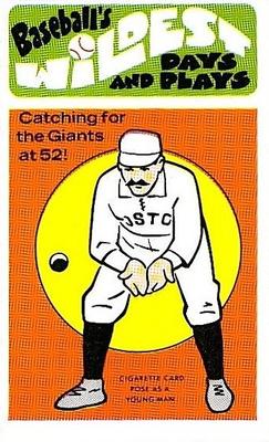 1974 Fleer Official Major League Patches - Baseball's Wildest Days and Plays #24 Catching at 52 - Jim O'Rourke Front