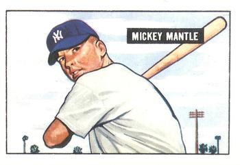 1986 Card Collectors Mickey Mantle #2 Mickey Mantle - 1951 Bowman Design Front