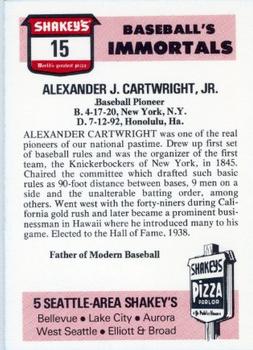 1976 Shakey's Pizza #15 Alexander Cartwright Back